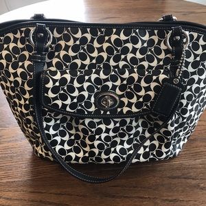 Coach Black and White Purse